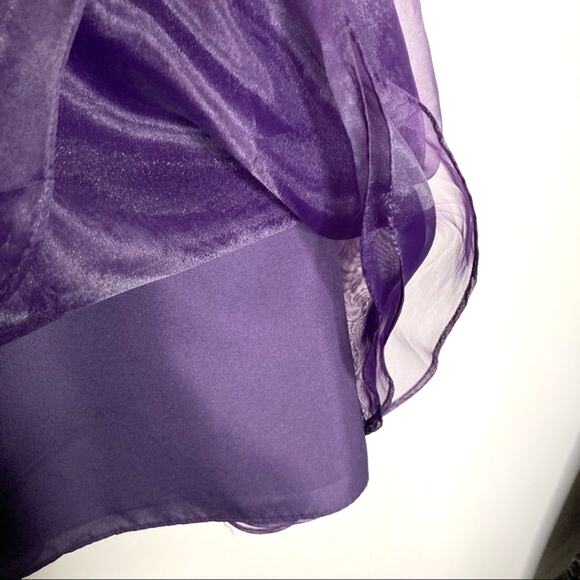 NWT David’s Bridal Wms 2 Strapless Purple Lapis Organza Dress Formal Bridesmaid - Picture 12 of 14